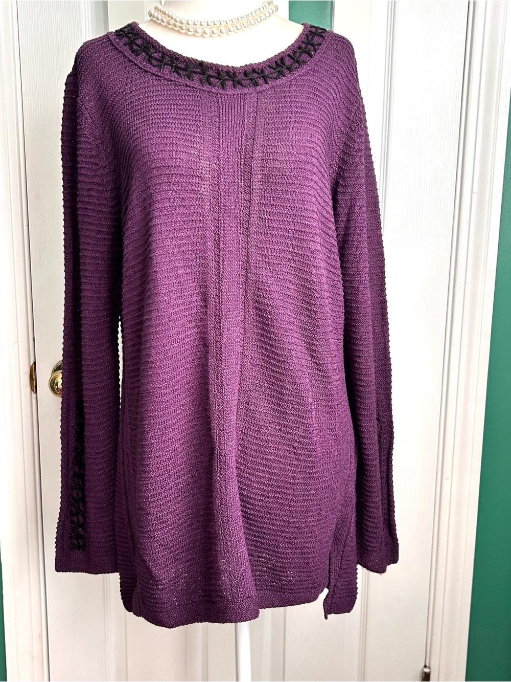 NIC + ZOE purple tunic sweater large